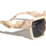 Agnes Koch Stone Bone Frame Black Polarized Lens Square Sunglasses Photo 0