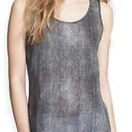 Eileen Fisher  Gray & Black Silk Sheer Tank Top (M) Photo 0