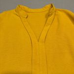 SheIn Yellow Boxy Blouse with Cuffed Sleeves and Mandarin Collar Photo 1