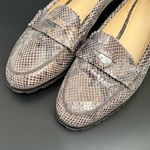 Coach  Palmer Taupe Gray Snakeskin Python Leather Penny Lug Soles Loafers Size 8B Photo 4