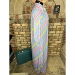 nap dress kitten bow long sleeve purple blue yellow diagonal stripe Size XL Photo 7