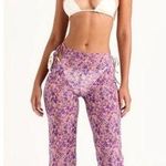 House Of CB NWT Keala Cutout Sheer Coverup Pants Violet Floral, M Photo 0