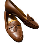 Etienne Aigner  Shoes Brown Leather Loafers Tassels Slip On Women Size 8.5 Photo 0