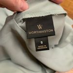 Worthington Sleeveless Top Women's Size Small Sage Green V Neck Blouse Summer Photo 2