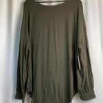 Free People boho chic Shimmy Shake long sleeve open back Top Army Green π Photo 12