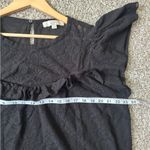 Loft Black Sleeveless Ruffled Blouse Lace Formal Neutral XXL Photo 4