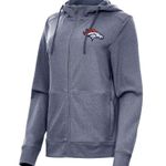 Antigua NFL Denver Broncos Seeker Full-Zip Hoodie Jacket, Heather Navy sz. L Photo 12