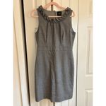 J.Crew  Wool Blend Ruffle Neck Suiting Dress – Size 10 Photo 4