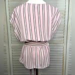 Max edition  Belted Striped Blouse Purple/Multi-Large Photo 2