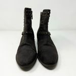 Ralph Lauren  Shaelynn Metal Stud Almond Toe Leather Boots Brown Size 9.5 Photo 3