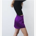 ZARA Purple Satin Effect Mini Skirt Size Medium Photo 15