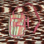 Early 2000s Y2K Pink Plaid Striped Crossbody messenger Shoulder Bag Purse Fairy Photo 0