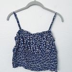 American Eagle [ Outfitters] Blue Floral Ditsy Print Cropped Tank Top Sz Medium M Photo 0