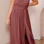 Revelry Eliza Chiffon Rosewood Pink Mauve Bridesmaids Prom Full Length Dress 2 Photo 4