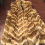 EXPRESS faux fur vest Size M $130 Brown Cream Photo 8
