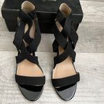Ann Taylor  Wedge Sandals Black Tan Photo 1