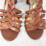 Ralph Lauren RALPH‎ LAUREN Langley Brown Leather Sandal Chunky Heel Strappy Classic Size 9 Photo 2