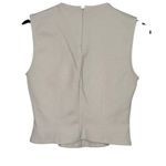 ZARA Sleeveless Detailed Lining Fitted Classy Blouse Top Back Zip Up L Beige Photo 10