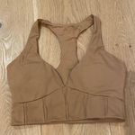 Muses Only Corset Inspired Seam Detail V Neck Bra and Shorts in Burnt Caramel Photo 3