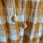 Lilla P Mustard Yellow Plaid Sleeveless Midi Dress size Small Cap Sleeve Photo 4