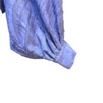 Free People Floral Outlined Flowy Lavender Button Front Shirt Size XS Photo 3