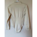 OQQ Long Sleeve Half Zip Mock Neck Ribbed Bodysuit Yellow Women's Size Large Photo 2