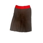Victoria Beckham Pleated Midi Skirt Black Red Waistband Autumn Winter 2014 Photo 1