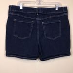 Lane Bryant  Women’s Dark Wash Mid-Rise Boyfriend Midi Short Flex Magic Waist Photo 5