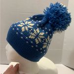 Vintage Marceau Sports 100% Wool Knit Blue & White Pom Pom Beanie. 2813 Photo 4