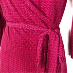 Forever 21  Hot Pink Notch Printed Long Sleeve Wrap Dress S Photo 3