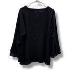 Joan Rivers Bell Sleeve Blouse Size 18W Black Top Workwear Photo 2