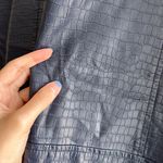 Oliver Bonas Croc Faux Leather Steel Blue Skirt, Size 10 Photo 15