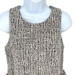 Anthropologie  Amadi Womens Tweed Sleeveless Peplum‎ Blouse Black White Small NWT Photo 2