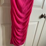 Women's Off The Shoulder Dresses Ruched Fitted Midi Bodycon Dress size large Pink Photo 5