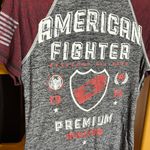 American Fighter  Charcoal Gray, Black and Burgundy Tee Size Medium Photo 8