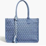 J.Crew NWT  Structured canvas Tote Bag Blue Photo 0