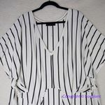 Eloquii New! cross front Wrap Around Dress black white stripe, 18 Photo 4