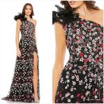 Mac Duggal  20331 EMBELLISHED RUFFLED ONE SHOULDER A LINE GOWN Black 12 Photo 1