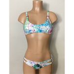 Bebe New  tropical floral bikini set. Large. Retails $135 Photo 2