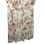 Torrid  Ladies Short Sleeve Floral Print Spring V Neck Ivory Midi Dress SZ 1 Photo 3