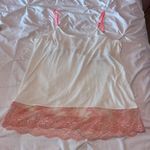 American Eagle  Outfitters White Cami with Pink Straps and lace trim Photo 3