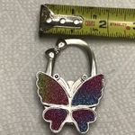 1PC Folding Hanging Bag Hook, Metal Frosted Butterfly Hook, Women’s Luggage Pink Photo 6