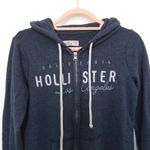 Hollister Y2K ‎ Womens Hoodie Size XS Navy Zip Up Logo Sweatshirt Skater Street Photo 1