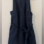 Reiss Rhona Embroidered Mini Dress Navy Linen Blend Cocktail Old Money NWT Sz 6 Photo 0