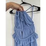 Dress the Population Athena Braided Blue Plunge V-Neck Halter Gown S NWT Photo 6