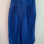 Anthropologie Mare Mare X Cobalt Blue Curved Hem Cropped Wide Leg Pants Medium Photo 2