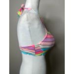 Victoria's Secret Victoria Secret Halter Bikini Swim Top 34D Striped Underwire Padded Rainbow Photo 4