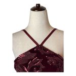 Lulus ‎ Dress Women Medium Burgundy Time of Love Sequin Halter Skater Mini Prom Photo 4