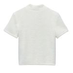 ZARA Faux Fur Pearl Trim Top Size small Mock Neck EUC snow dainty pearls Angel Photo 2