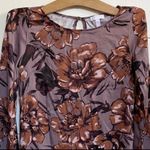 Leith Ladies Purple Floral Tunic Mini Dress Flare Sleeves XS Photo 3